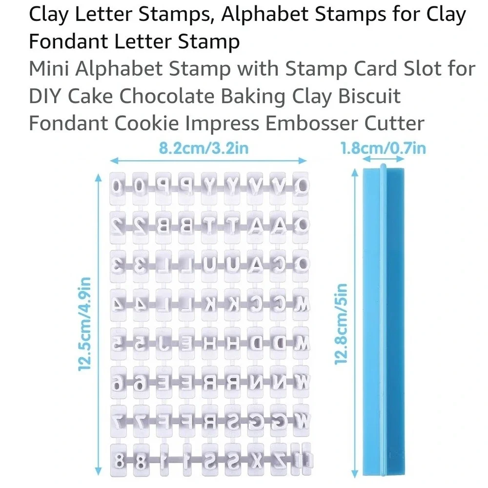 Letter Stamps for Clay Fondant Cookie DIY Baking Embosser Set